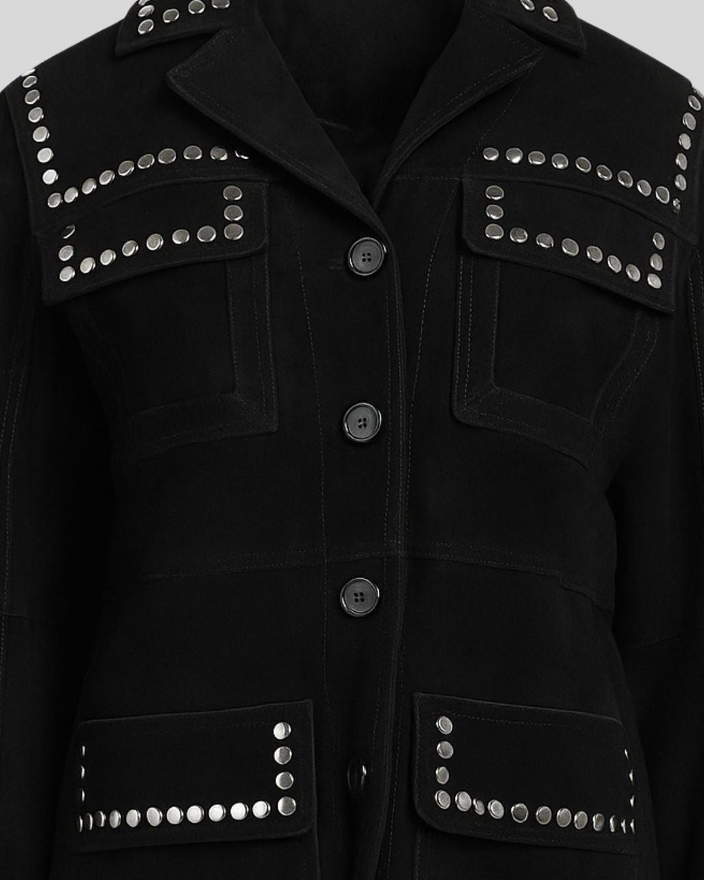 ShadowCharm Black Suede Studded Jacket