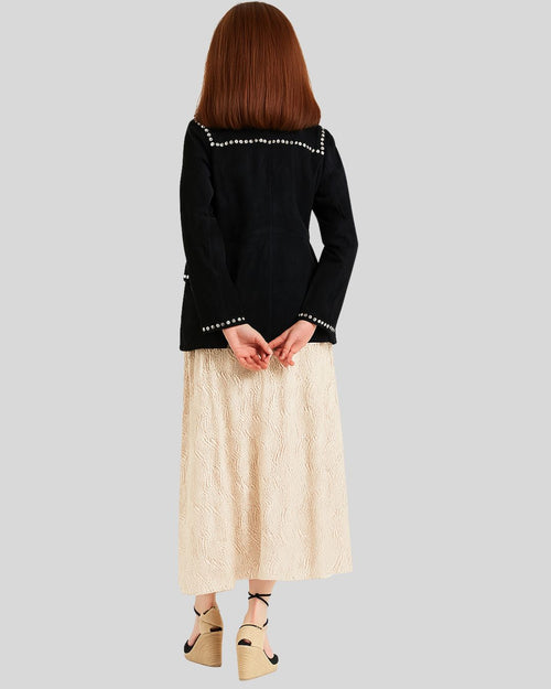ShadowCharm Black Suede Studded Jacket