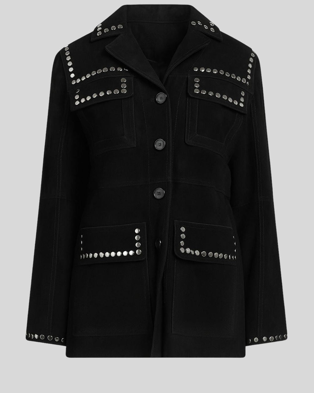 ShadowCharm Black Suede Studded Jacket