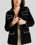 ShadowCharm Black Suede Studded Jacket